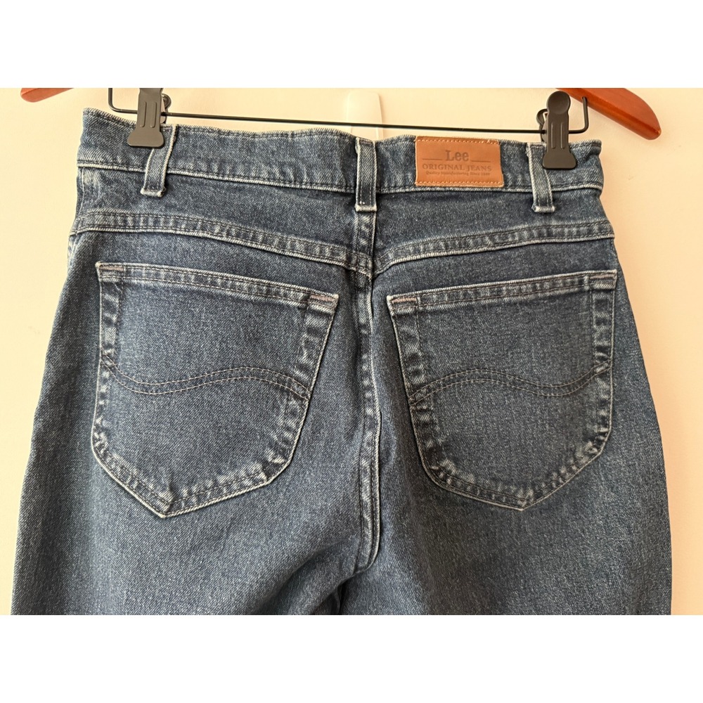 Vintage Lee Original Jeans Blue Denim Straight Leg Y2K 90s Raw Hem 28 Women - Picture 8 of 16